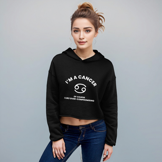 Cancer Colored Crop Hoodie