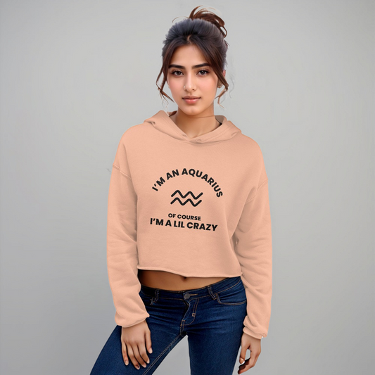 Aquarius Peach Crop Hoodie