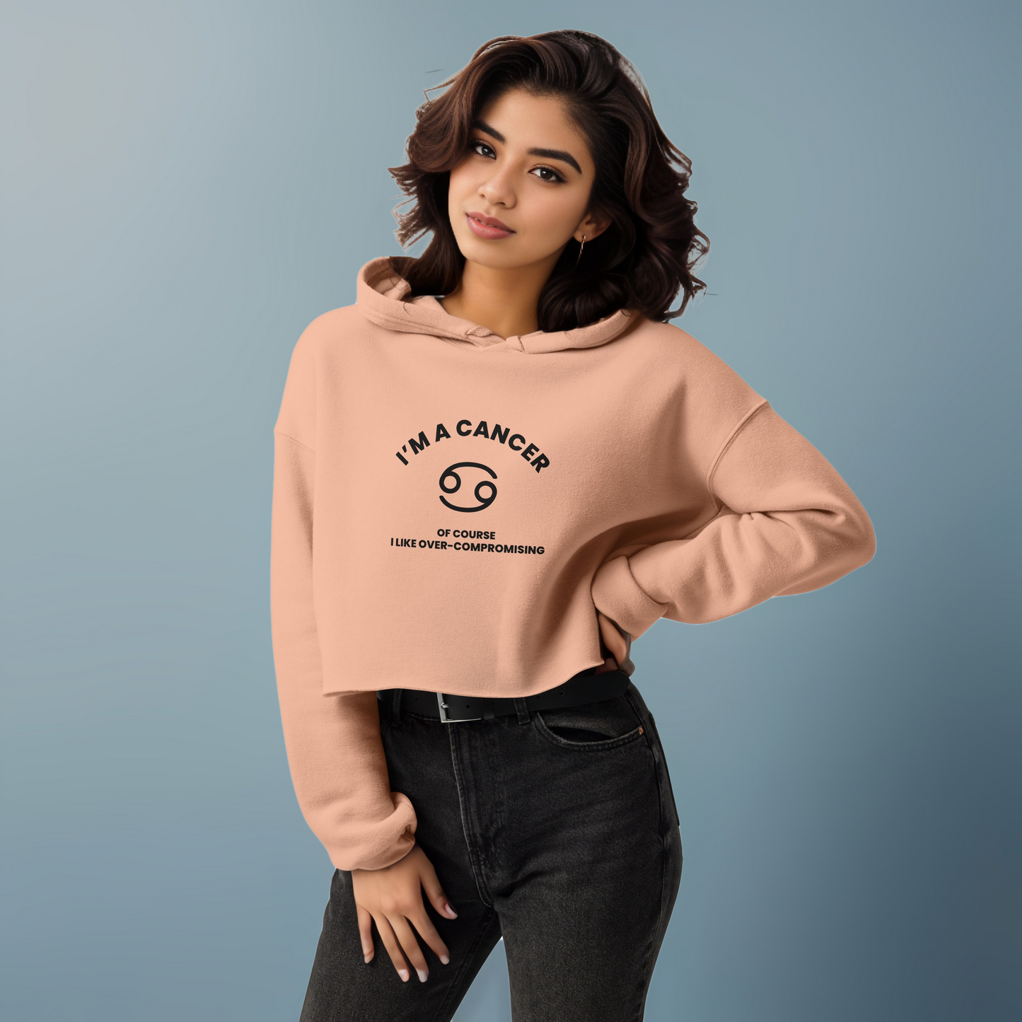 Cancer Peach Crop Hoodie