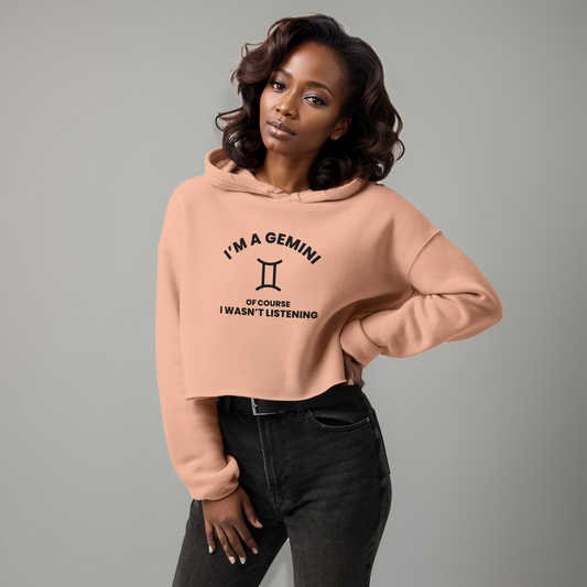 Gemini Peach Crop Hoodie