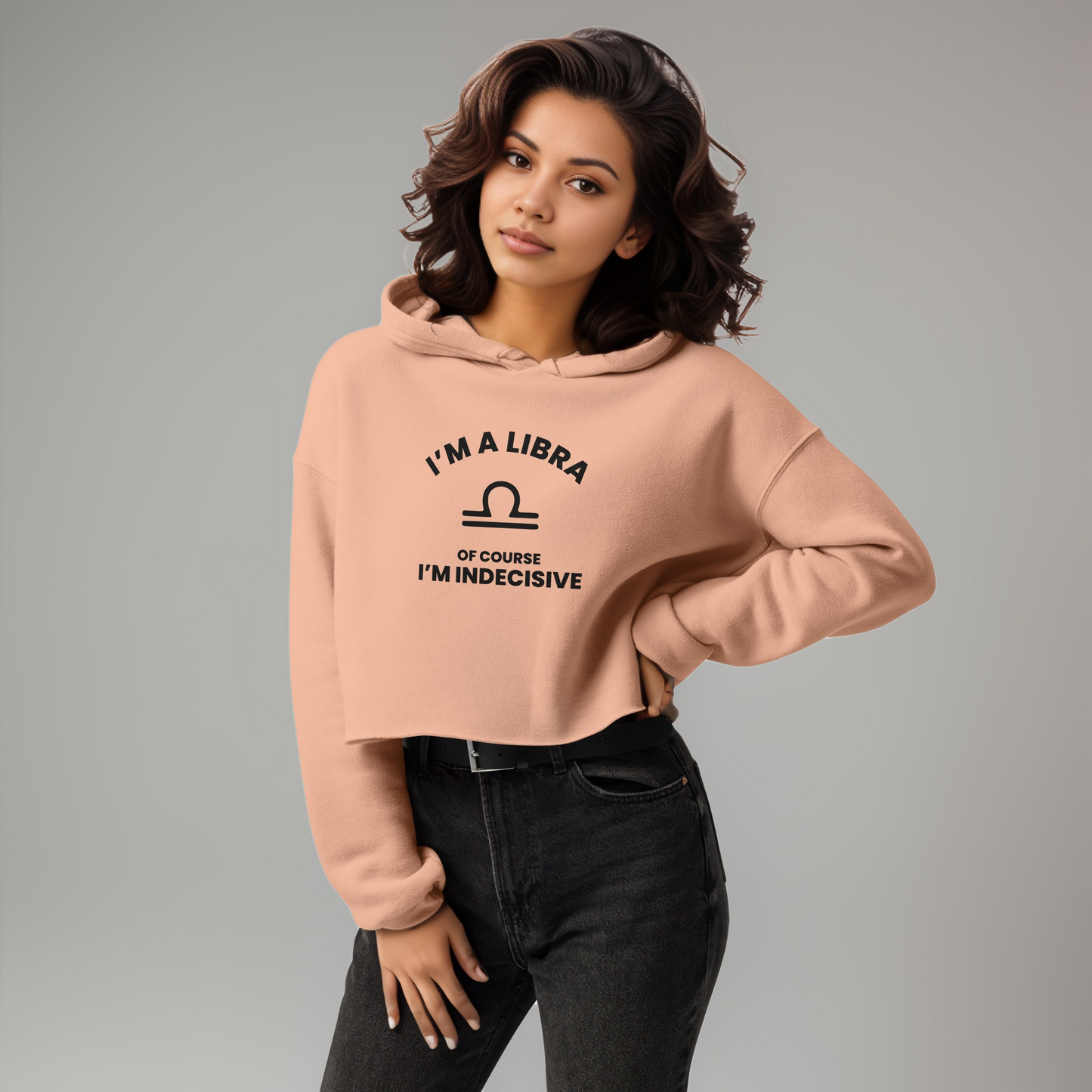 Libra Peach Crop Hoodie