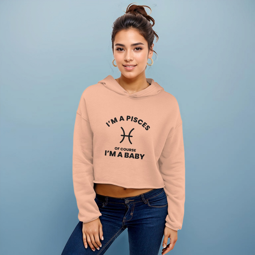 Pisces Peach Crop Hoodie