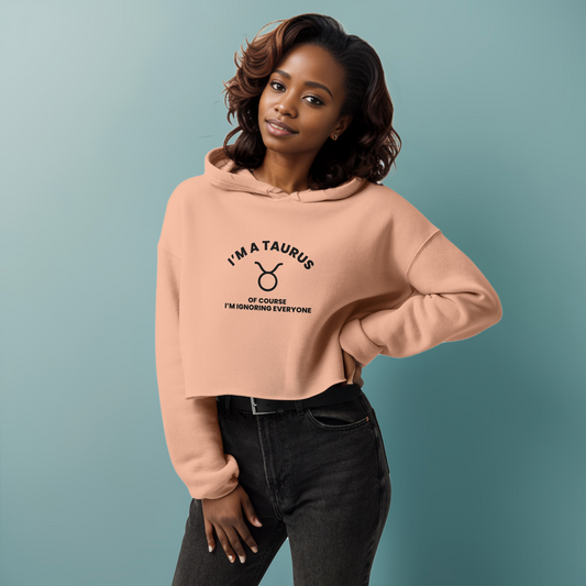 Taurus Peach Crop Hoodie