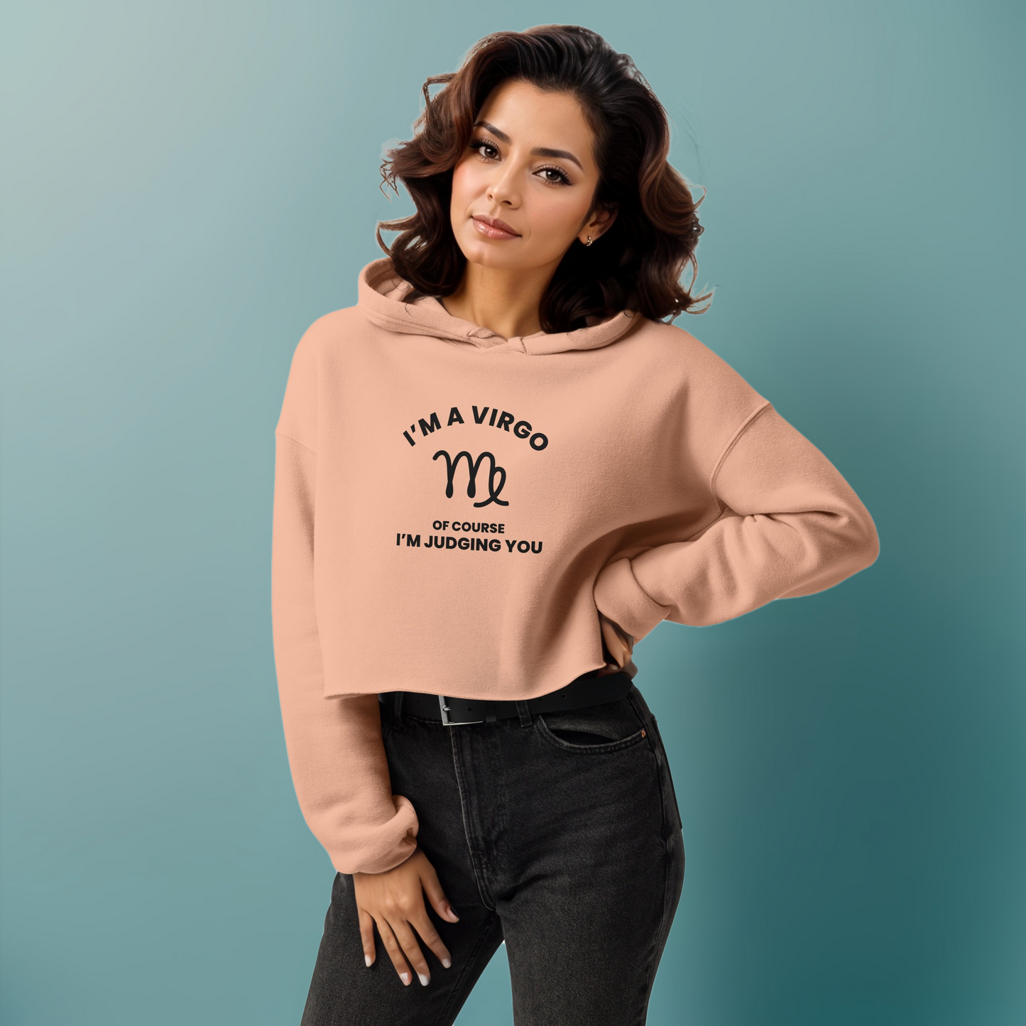 Virgo Peach Crop Hoodie